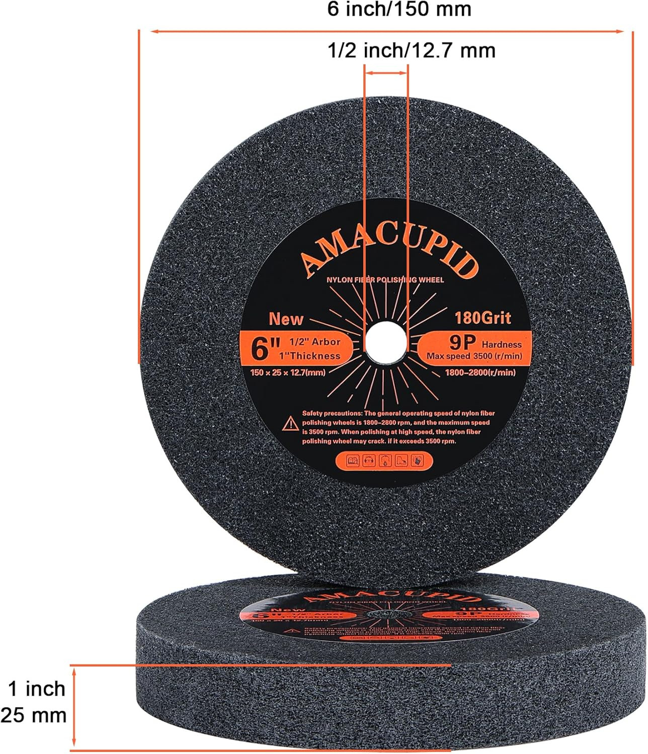 Deburring Nylon Fiber Buffing Wheels Polishing Stainless Steel | for Bench Grind
