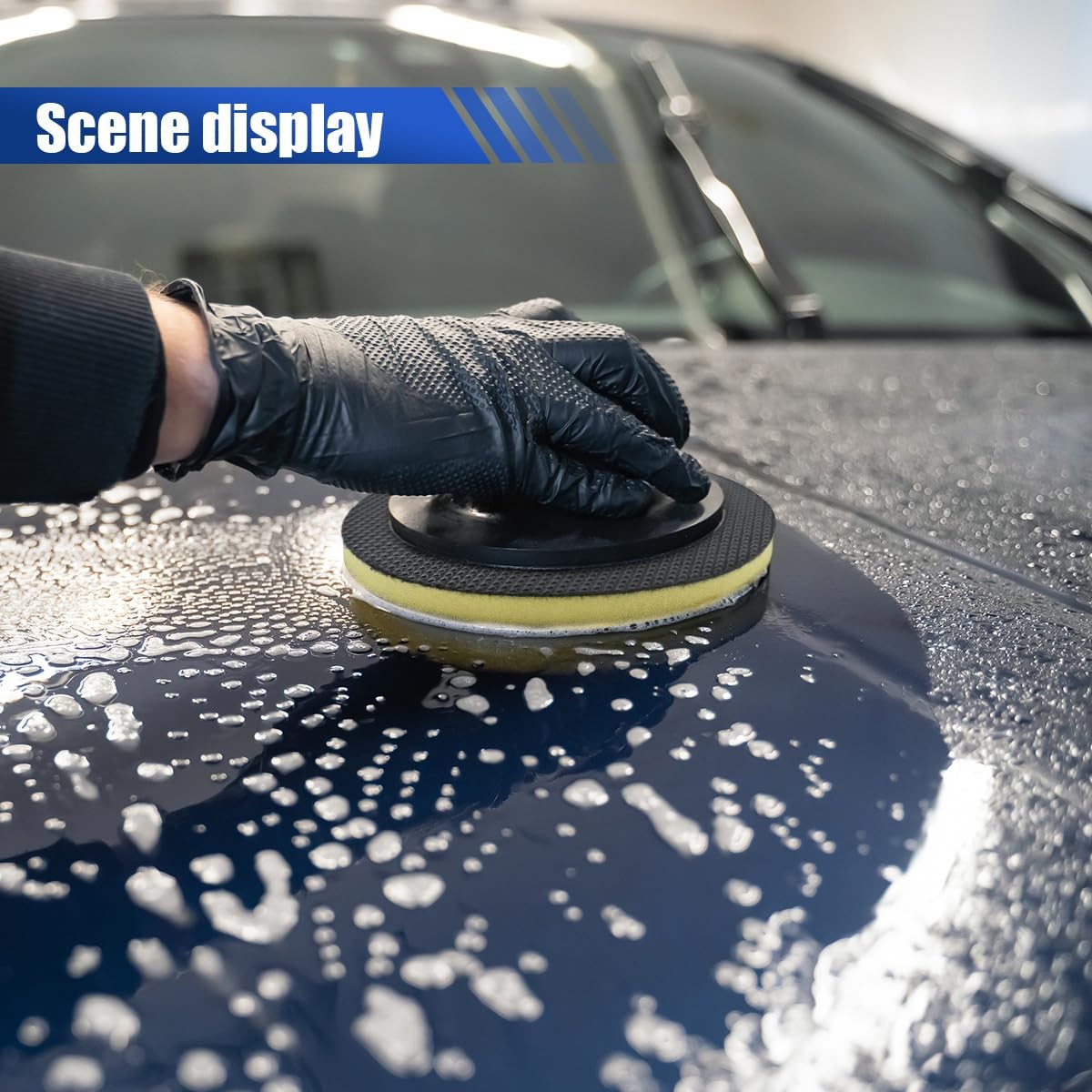 UHANBUT Fine Grade Car Clay Bar Pad, 5.82” Wipe Foam Pads, DA 2PCS, Black