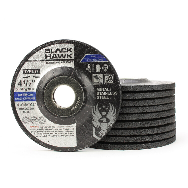 50 Pack – 4-1/2″ x 1/4″ x 7/8″ Black Hawk Grinding Wheel (T27 Depressed Center)