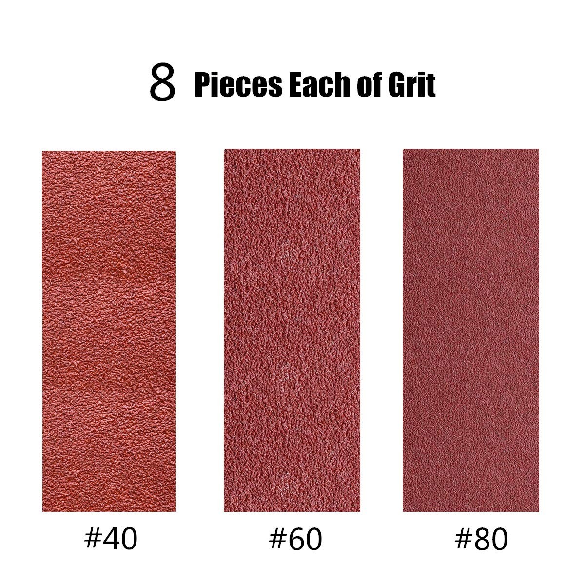 24 Pcs Aluminum Oxide Sanding Belts 40 60 80 Grit for Belt Sander 2.5×16 Inch