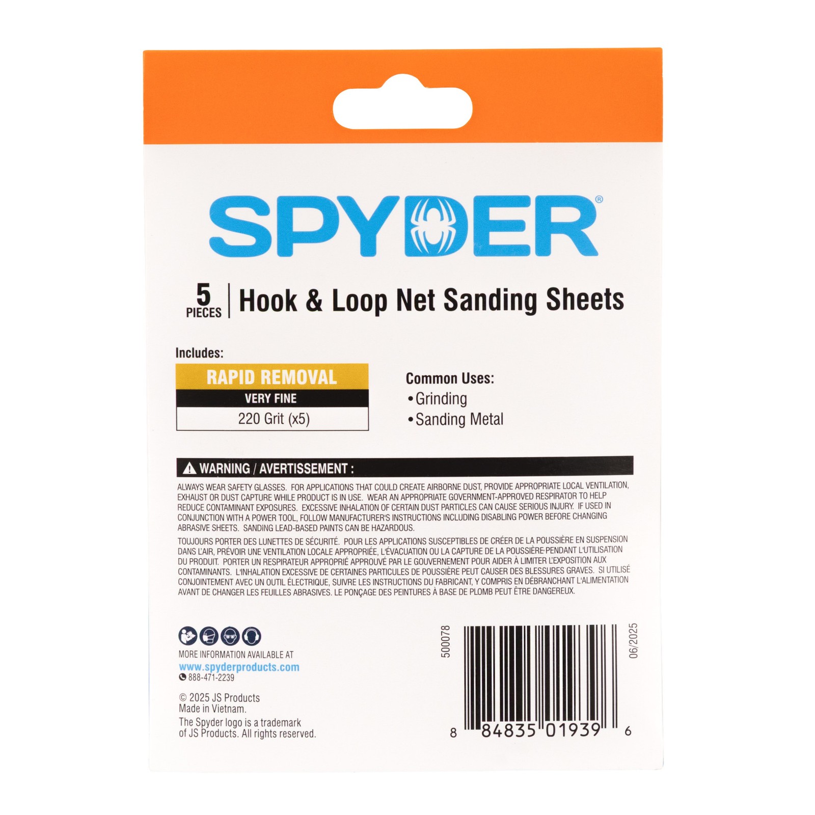Spyder 3-7/8 in. x 5-1/2 in. 220 Grit Ceramic Net Sanding Sheets 5-Pack 500078