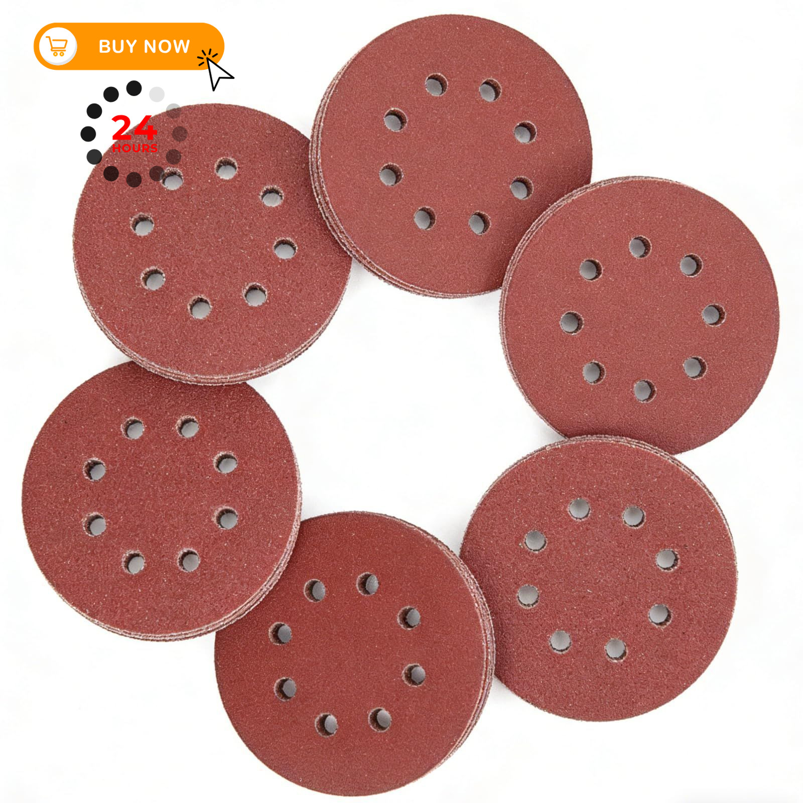 120 Pcs Sanding Discs, 5 Inch Sandpaper, 40, 60, 80, 120, 150, 240 5 inch