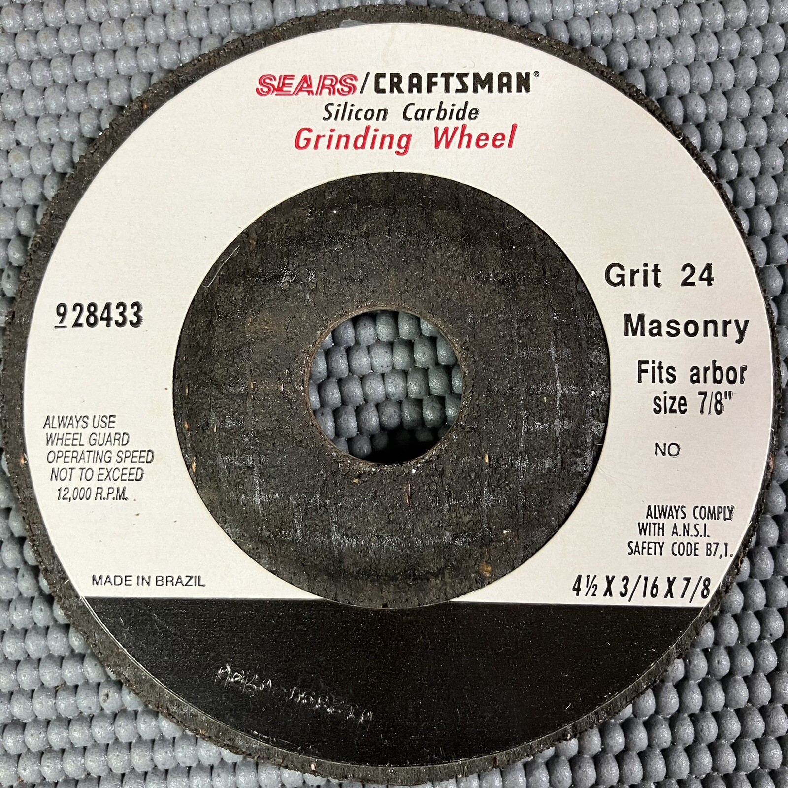 (2) Sears Craftsman 9 28433 Silicon Carbide Grinding Wheel Coarse 24 grit 4 1/2″