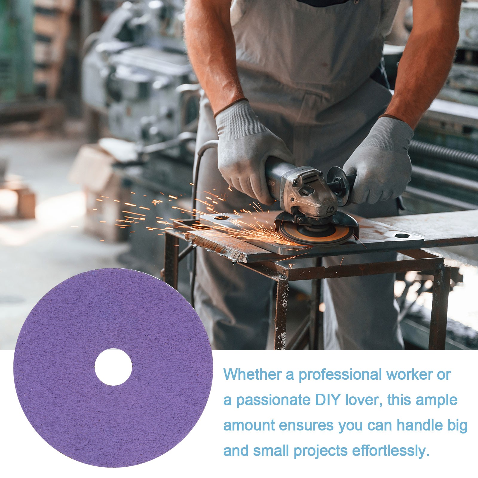 5PCS 36 Grit Fiber Grinding Sanding Discs 5″ x 7/8″ Ceramic Discs Purple