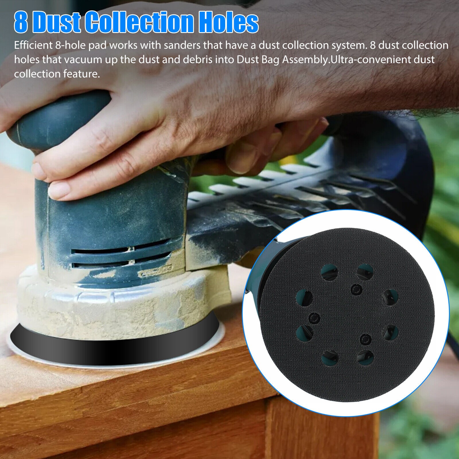 5″ 125mm 8 Hole Orbit Sander Hook and Loop Sanding Backing Disc Pad For Makita