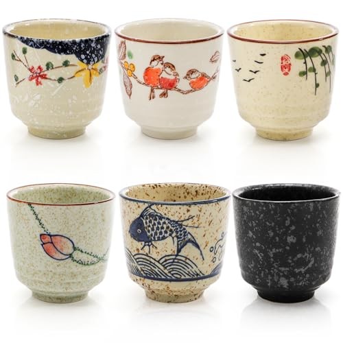 6 Oz Ceramic Coffee Cups – Japanese Tea & Coffee Cups – Good Heat Retention