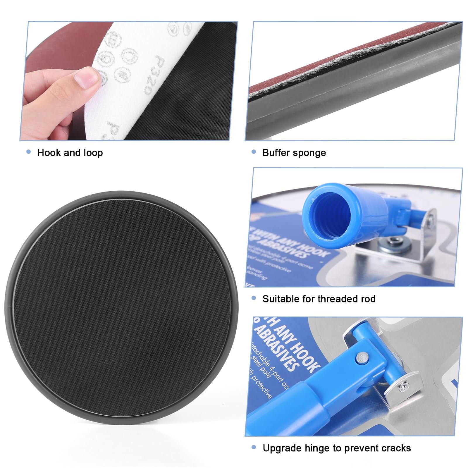 Drywall Pole Sander 85 Inch Radial Round Manual Hand Walls Ceilings 5 Sheets