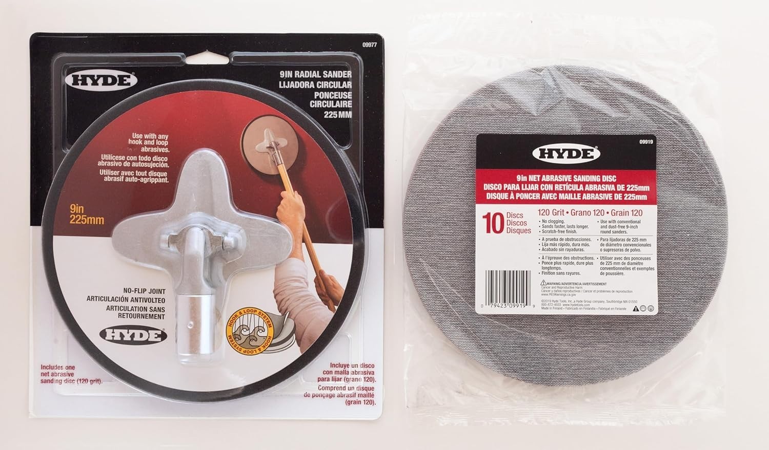 9-Inch Radial Sander Kit with 10-Pack Sanding Discs, Sanding Net, 120 Grit – …