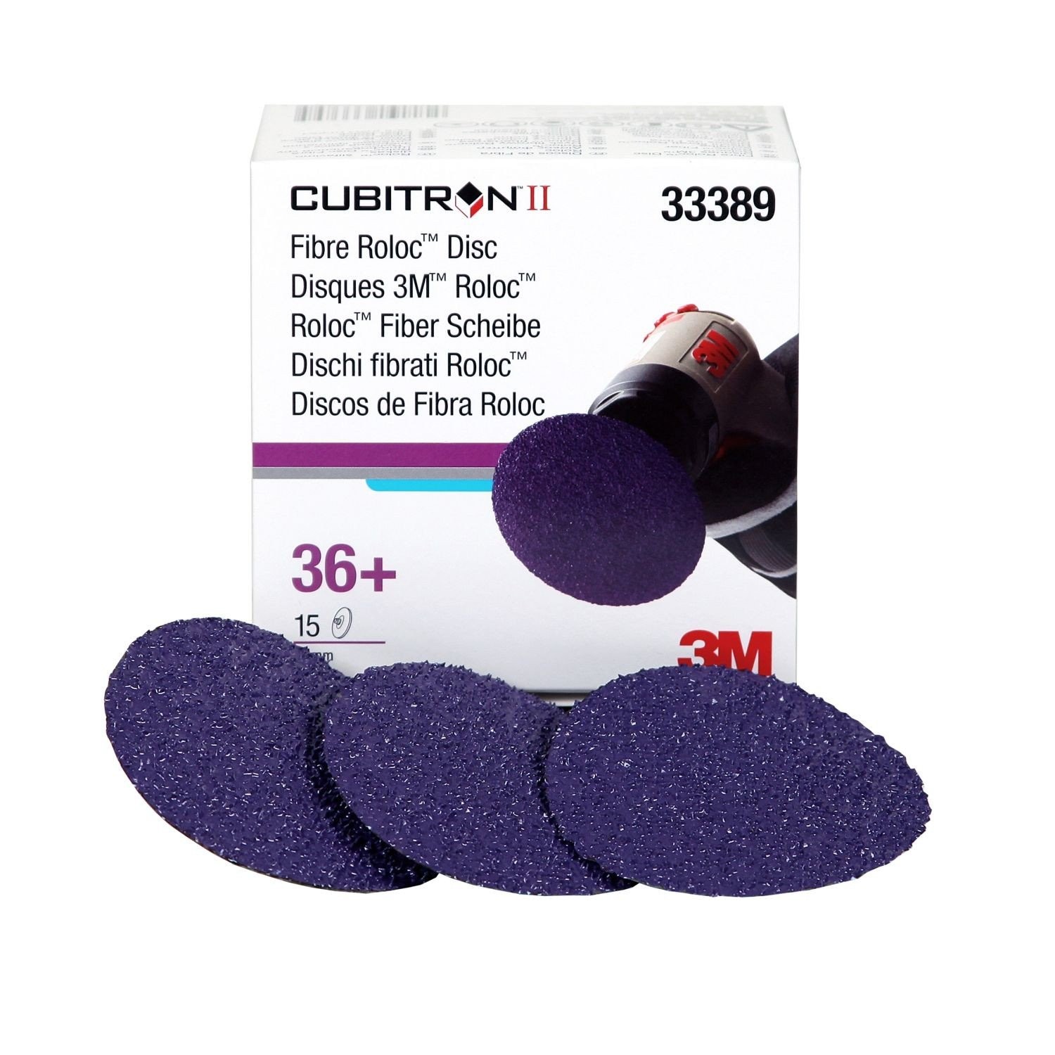 3m 3M-33389 3″ Cubitron Ii Fibre Roloc 36+ Grade Disc