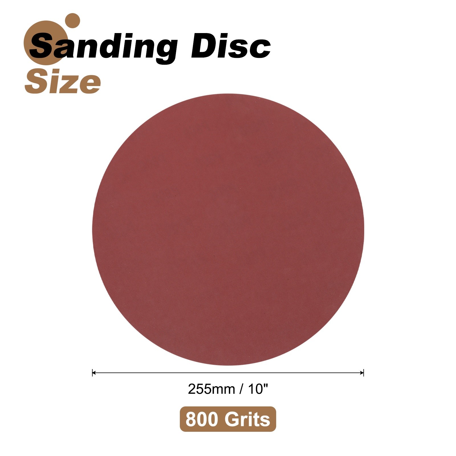 2pcs 10″ Hook and Loop Sanding Discs 800 Grits Aluminum Oxide Sandpapers