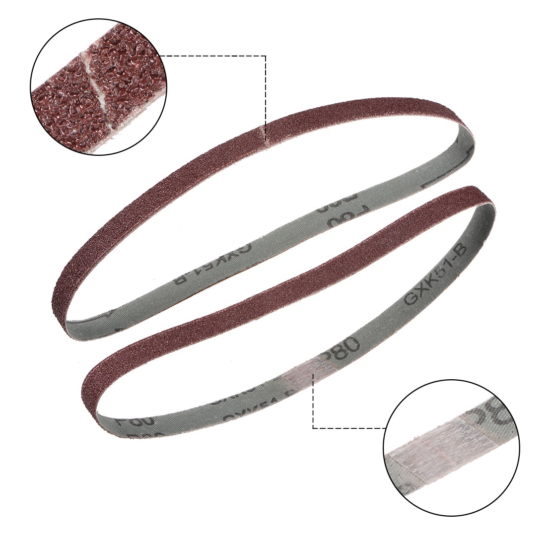 1/2-inch x 18-inch(13mm x 455mm) Sanding Belt 80 Grit Aluminum Oxide 12pcs