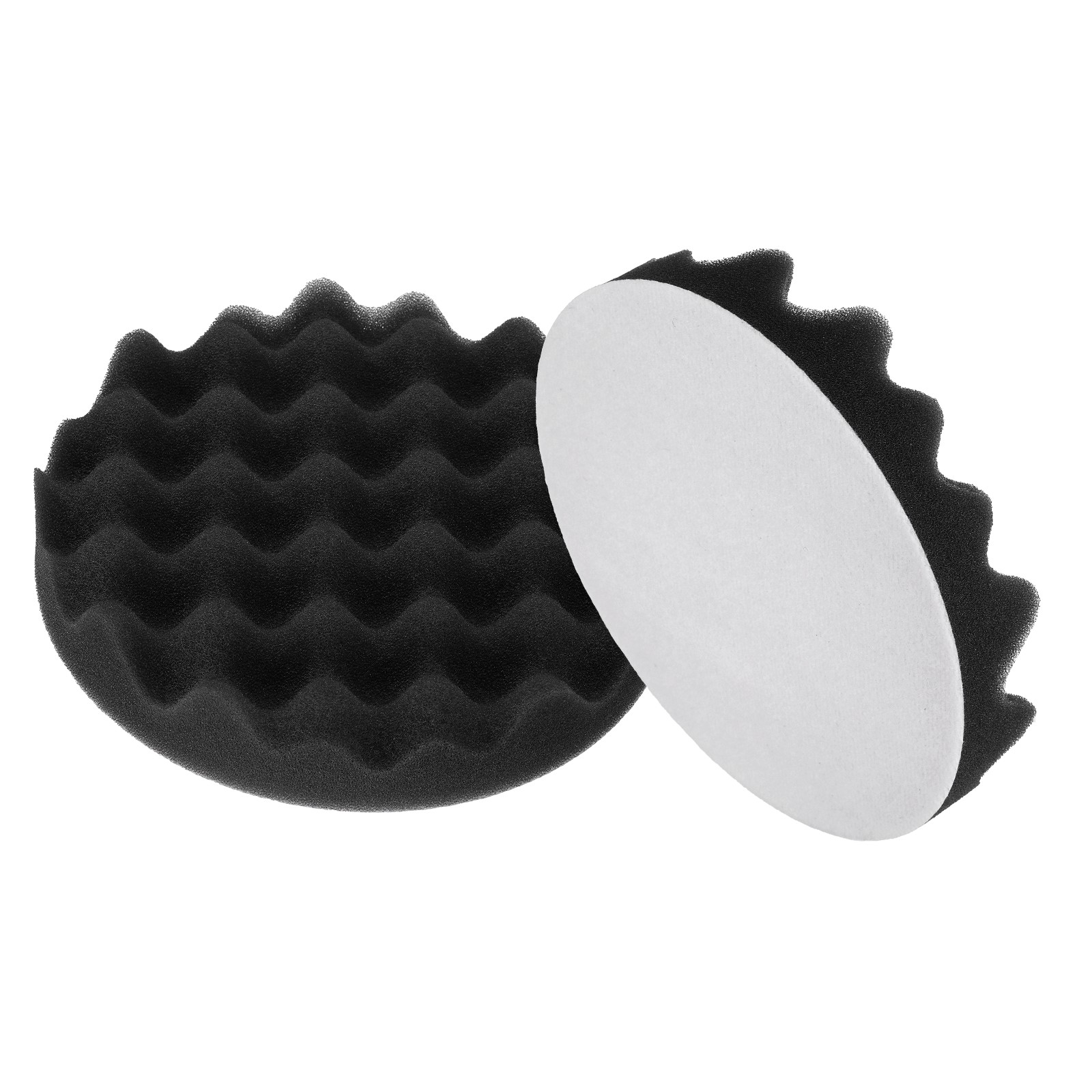 2pcs Buffing Sponge Pads 6″ Polishing Wheel Waffle Finishing Grip Pad Black