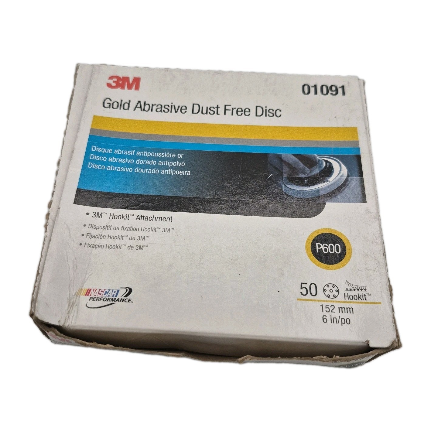 3M 01091 Hookit Gold Disc Dust Free 216U, P600, 6″ Sanding Discs – 50 / Box