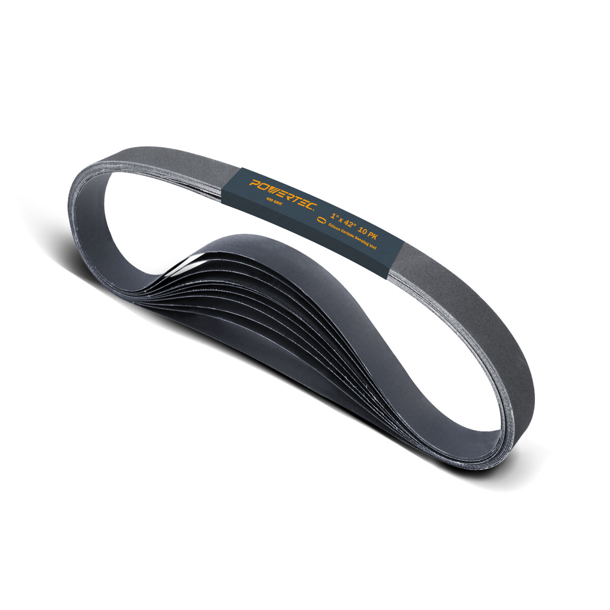 POWERTEC 1 x 42″ Sanding Belts 400Grit Silicon Carbide Sandpaper-10pcs (414240S)