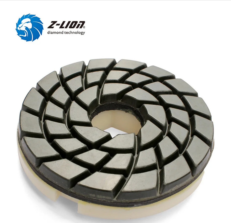 4” 7 pcs/set Worm Lock Edge Polishing Pads Resin Bonded Diamond Polishing Wheels