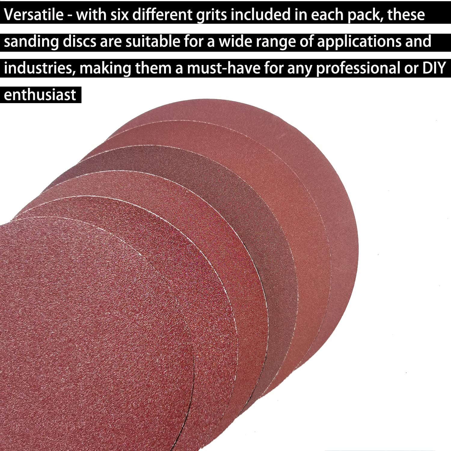 60 Pcs 6inch Nohole Psa Aluminum Oxide Self Stick Sanding Disc Of 80 120 180…