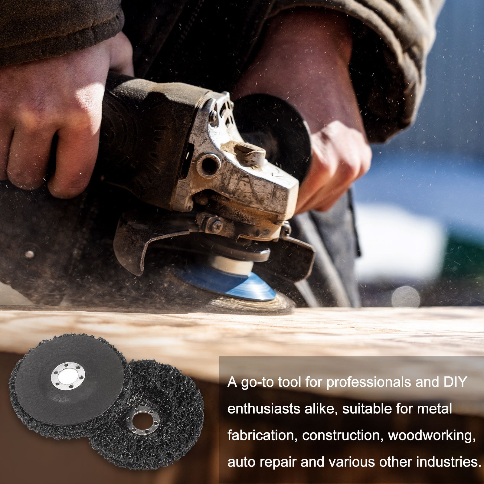 10pcs Strip Discs Stripping Wheel 4″x5/8″ Rust Remover Abrasive Discs, Black
