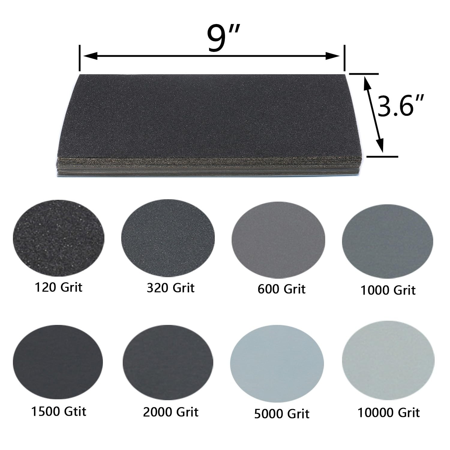 60Pcs of 9×3.6 Inch 8 Grit Mixed Packing Wet and Dry Sandpaper, Woodworking F…