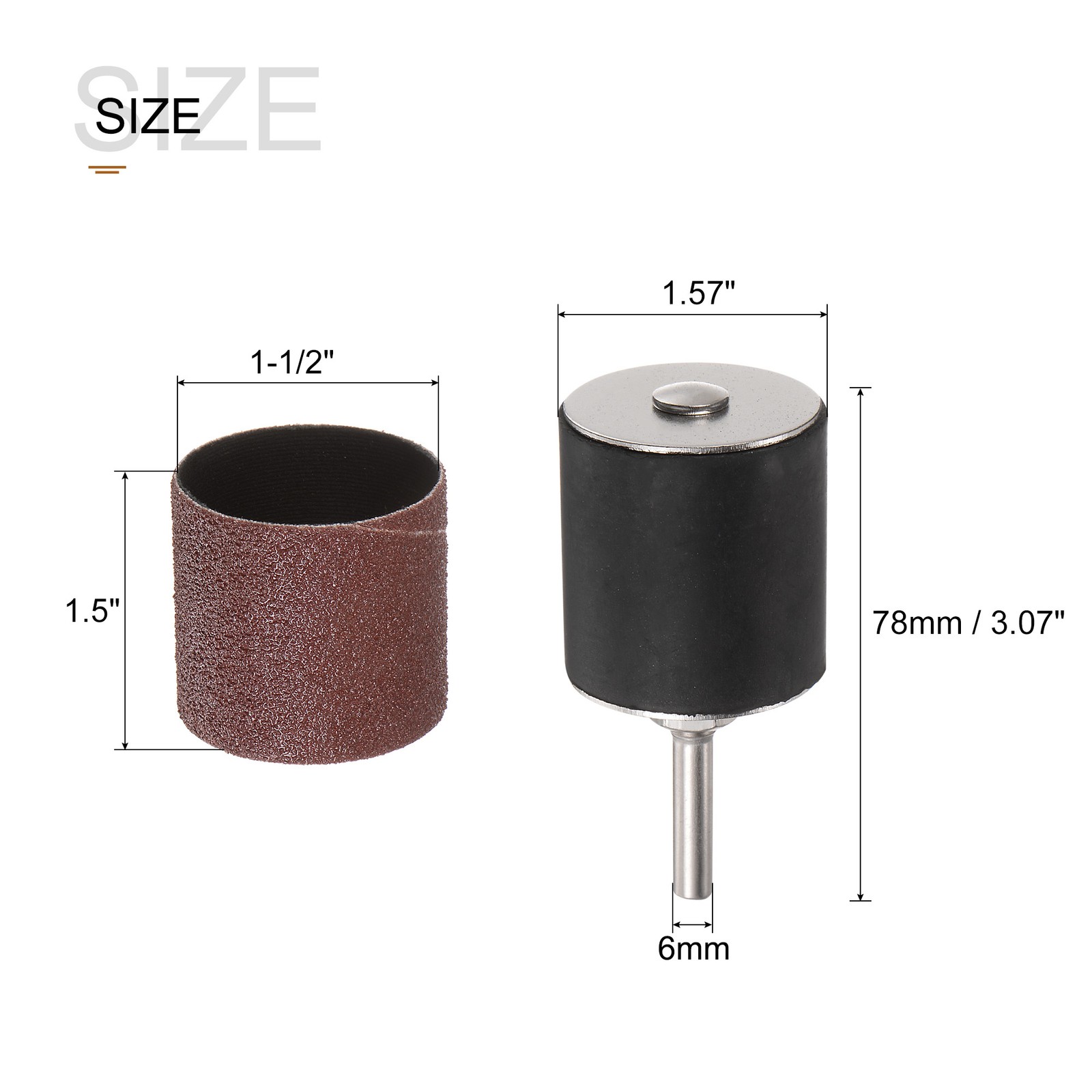 12 Pcs 1-1/2 Inch Sanding Sleeves Set 80 Grit with 1 Inch Mandrels
