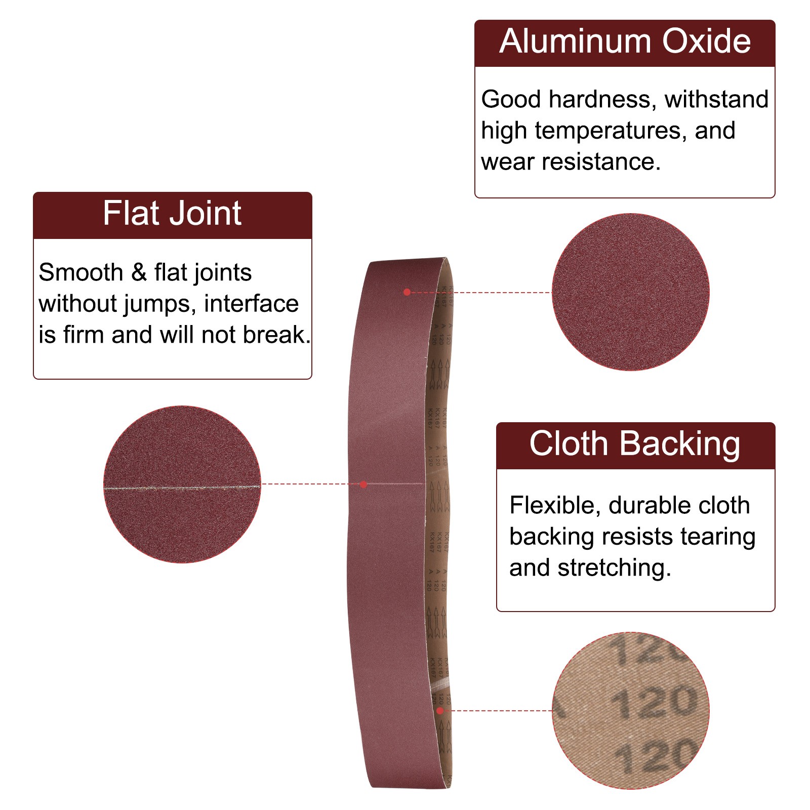 10pcs 6″ x 89″ Sanding Belts 120 Grits Aluminum Oxide Abrasive Sander Belt