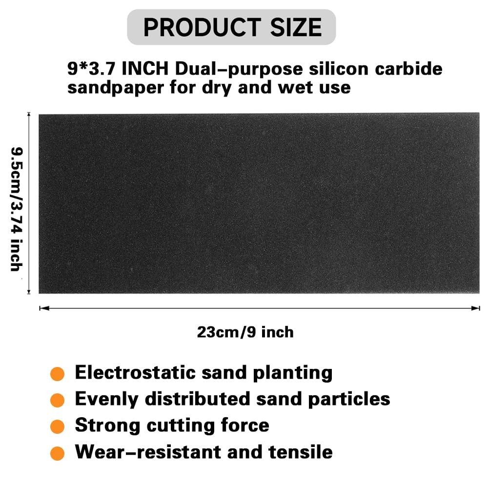 42Pcs Sandpaper Assortment,120/220/400/600/800/1000/2000 Grit, 9 x 3.6 Inch, …