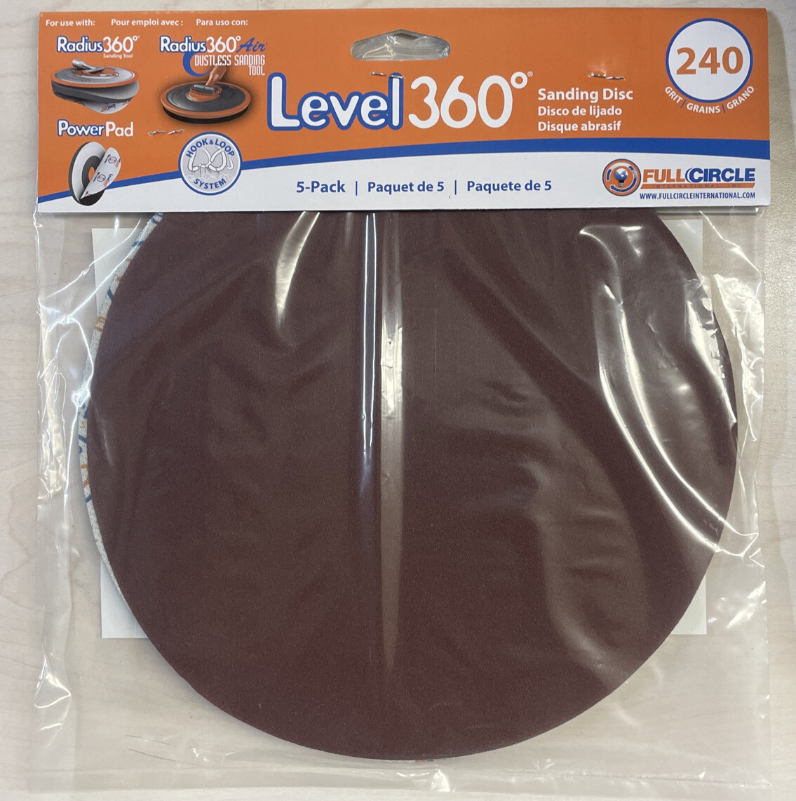 Radius 360 Drywall Sanding Discs, 9″ 240-Grit (5 Pack) Fits PC 7800