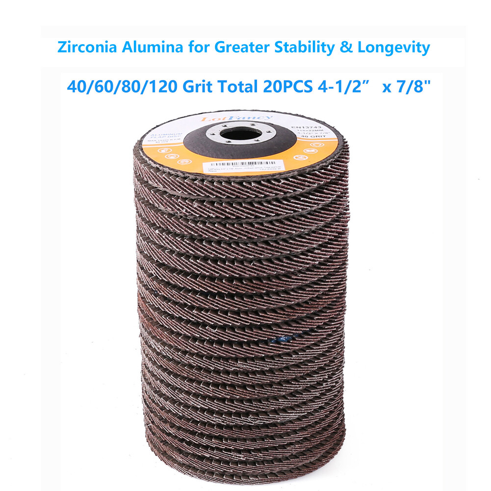 4.5″ 4-1/2 Flap Disc 40 60 80 120 Grit Angle Grinder Sanding Grinding Wheels