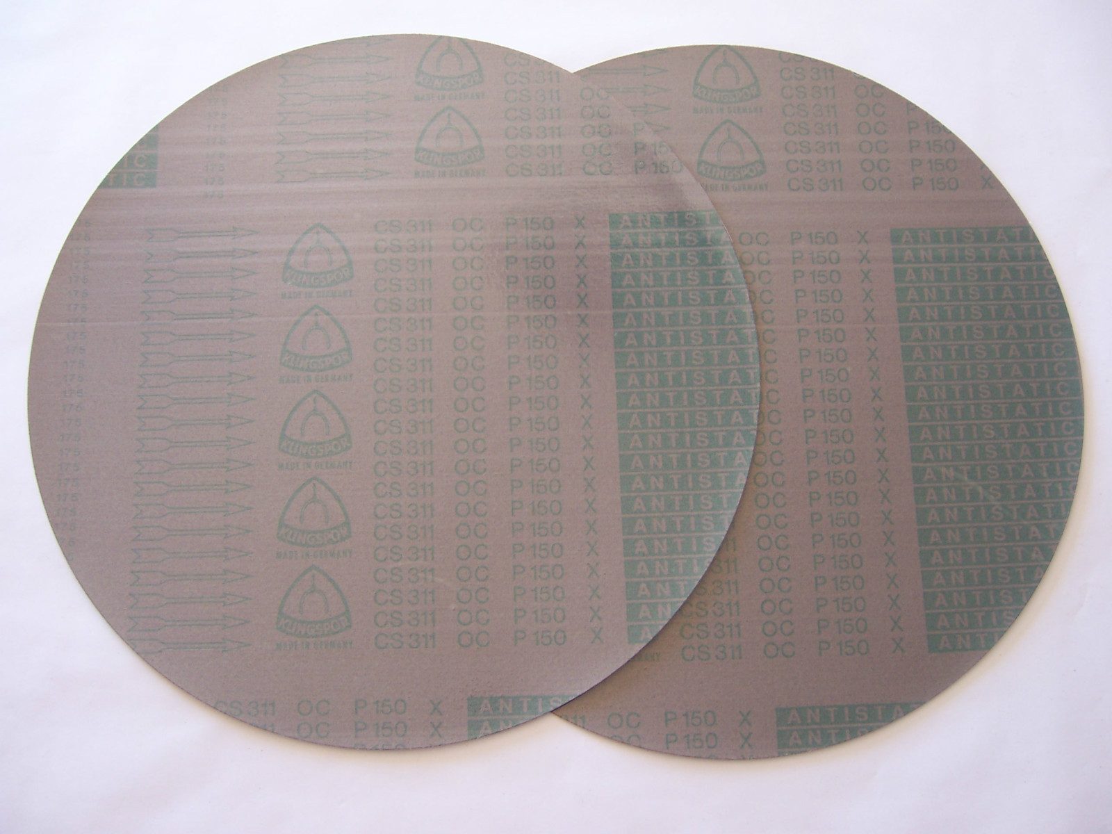 Klingspor 20″ inch diameter Sanding Disc, 150 grit, 2 pk, Peel & Stick Germany