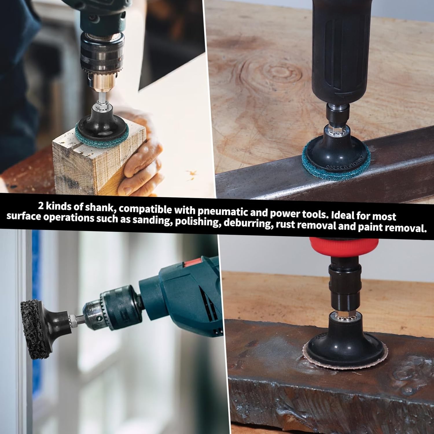 4Pc 2″ 3″ Quick Change Disc Pad Holder with 1/4in Shank for Type R Sanding Disc