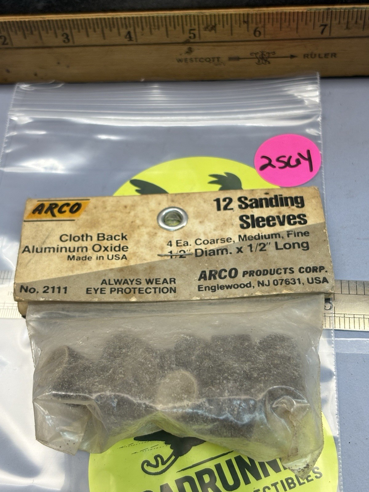 ARCO 2111 SANDING SLEEVES CLOTH BACKING 12pc.