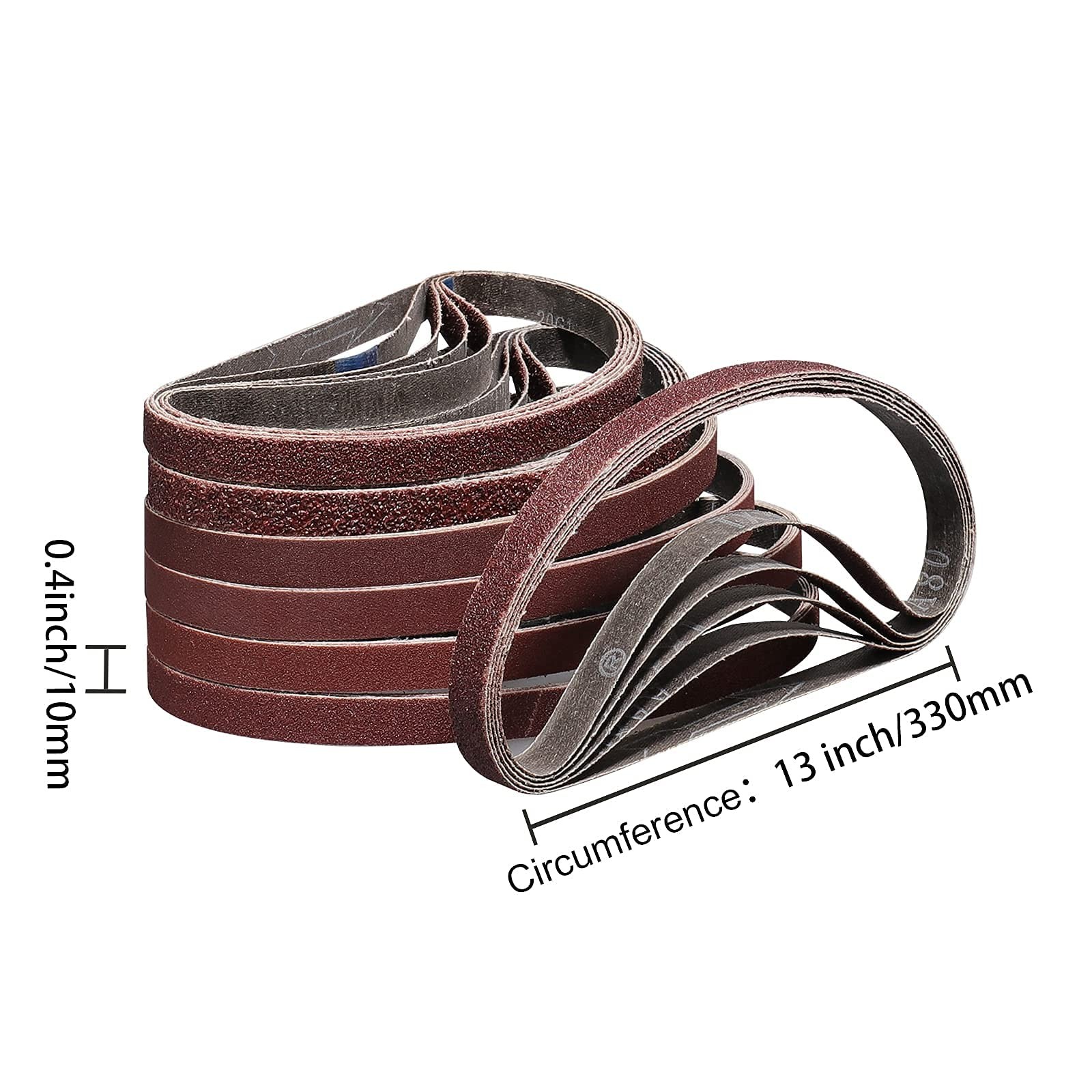 48 Pack Sanding Belts 3/8X13 Inches10X330mm 8 Each of 40/60/80/120/180/240 G…