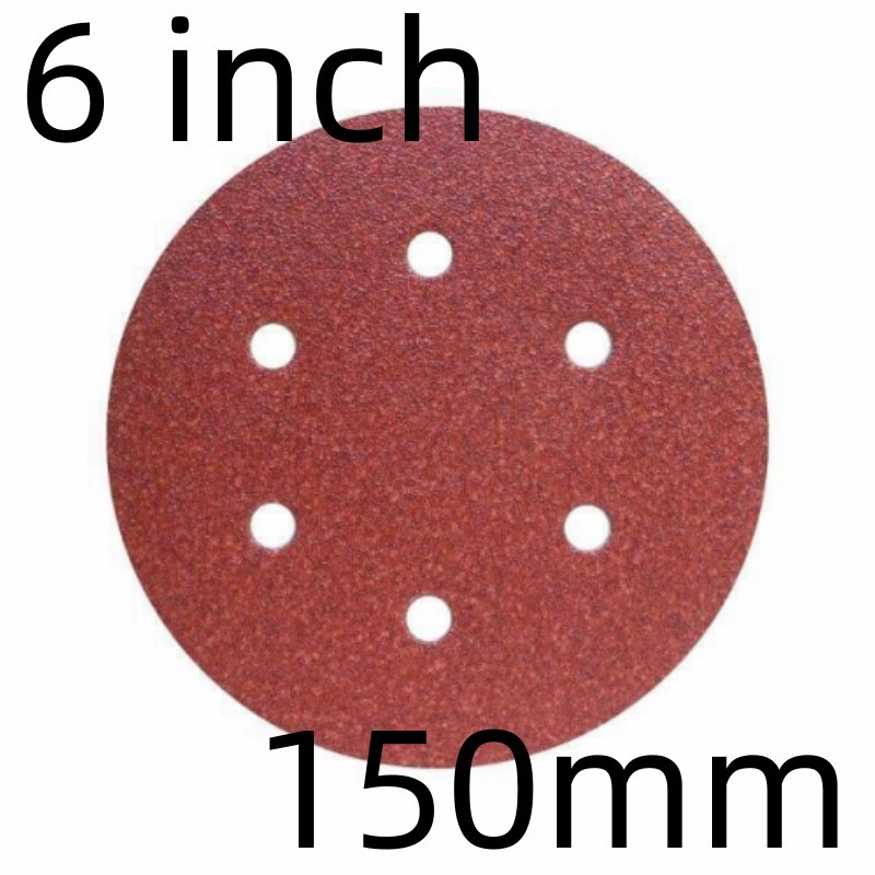 SATC 100PCS 6″(150mm) Hook&Loop Sanding Discs 6-Hole P60-240 Grit for Wood/Metal