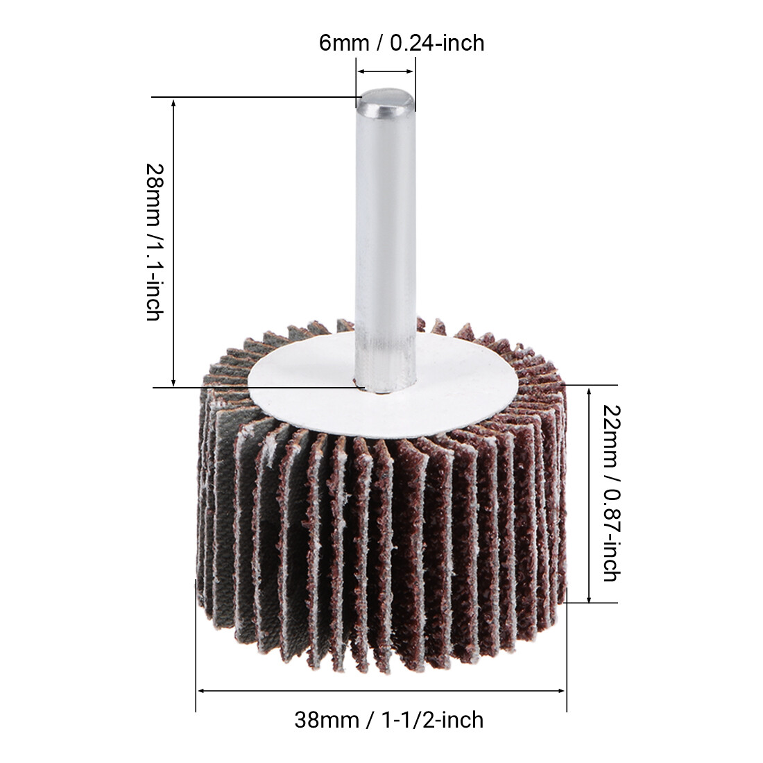1-1/2x1x1/4″ Flap Wheel Sander for Drill Mounted Sanding Grinding 40 Grit-5 Pack