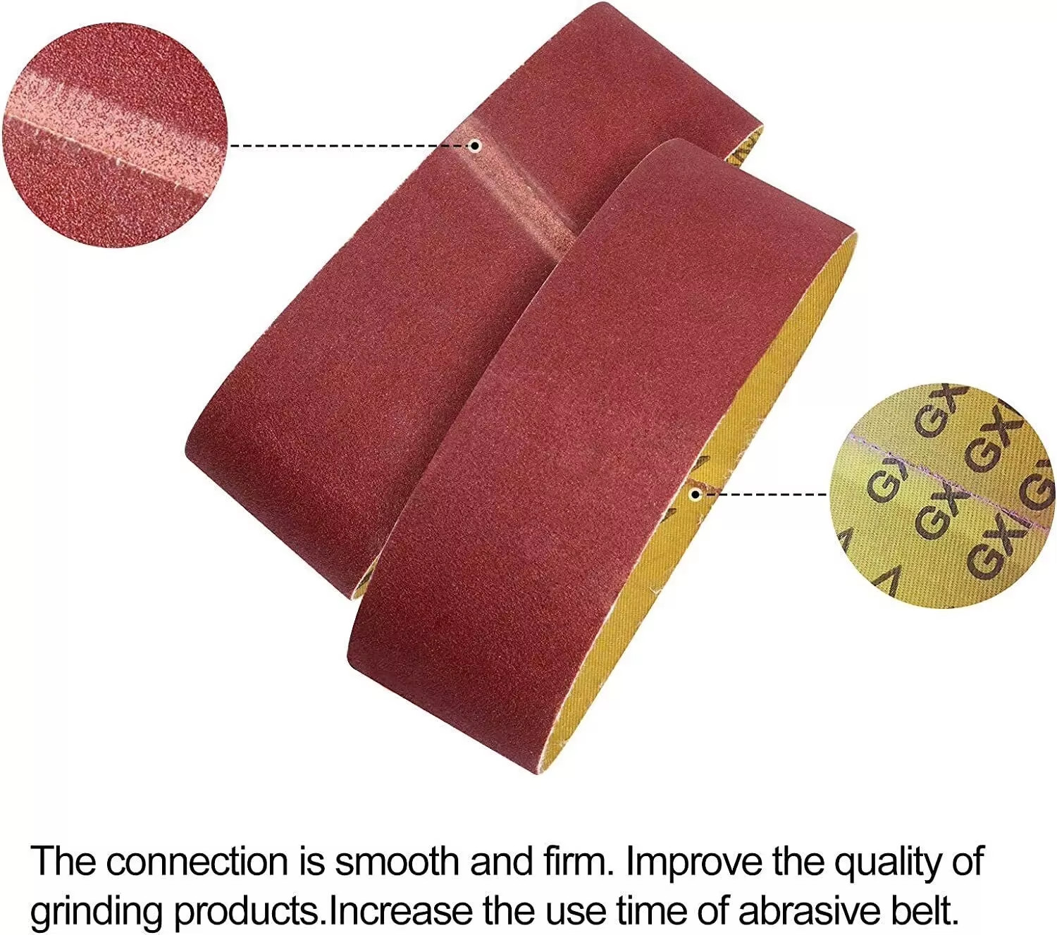 50PCS 3x21in Cloth Sanding Belt 40 Grit 75x533mm Aluminum Oxide for Metal & Wood