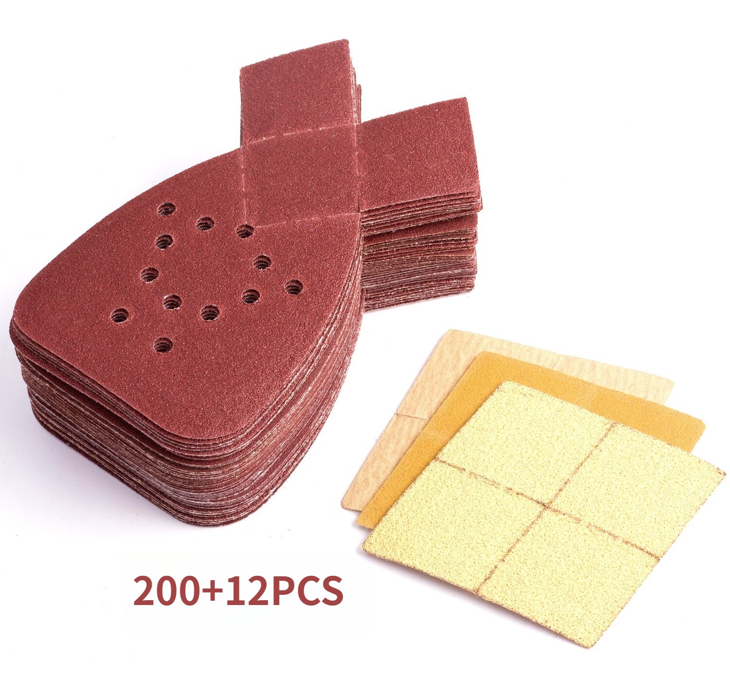 212PCS 95x135mm AO Mouse Sanding Disc 12-H Hook&Loop P60/80/120/150/240 For Wood