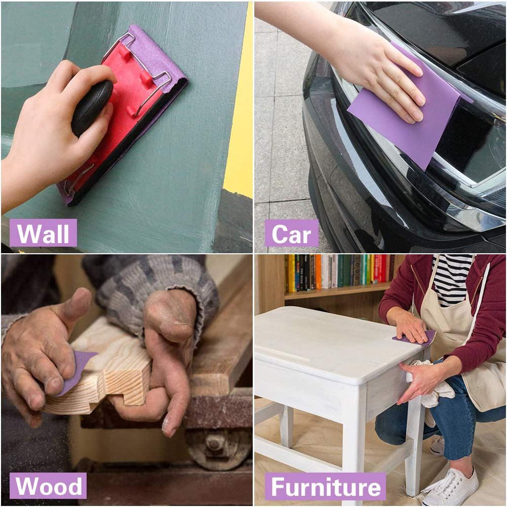 10PCS 1200 Grit Wet Dry Sandpaper 9x11in White Fused Alumina Abrasive