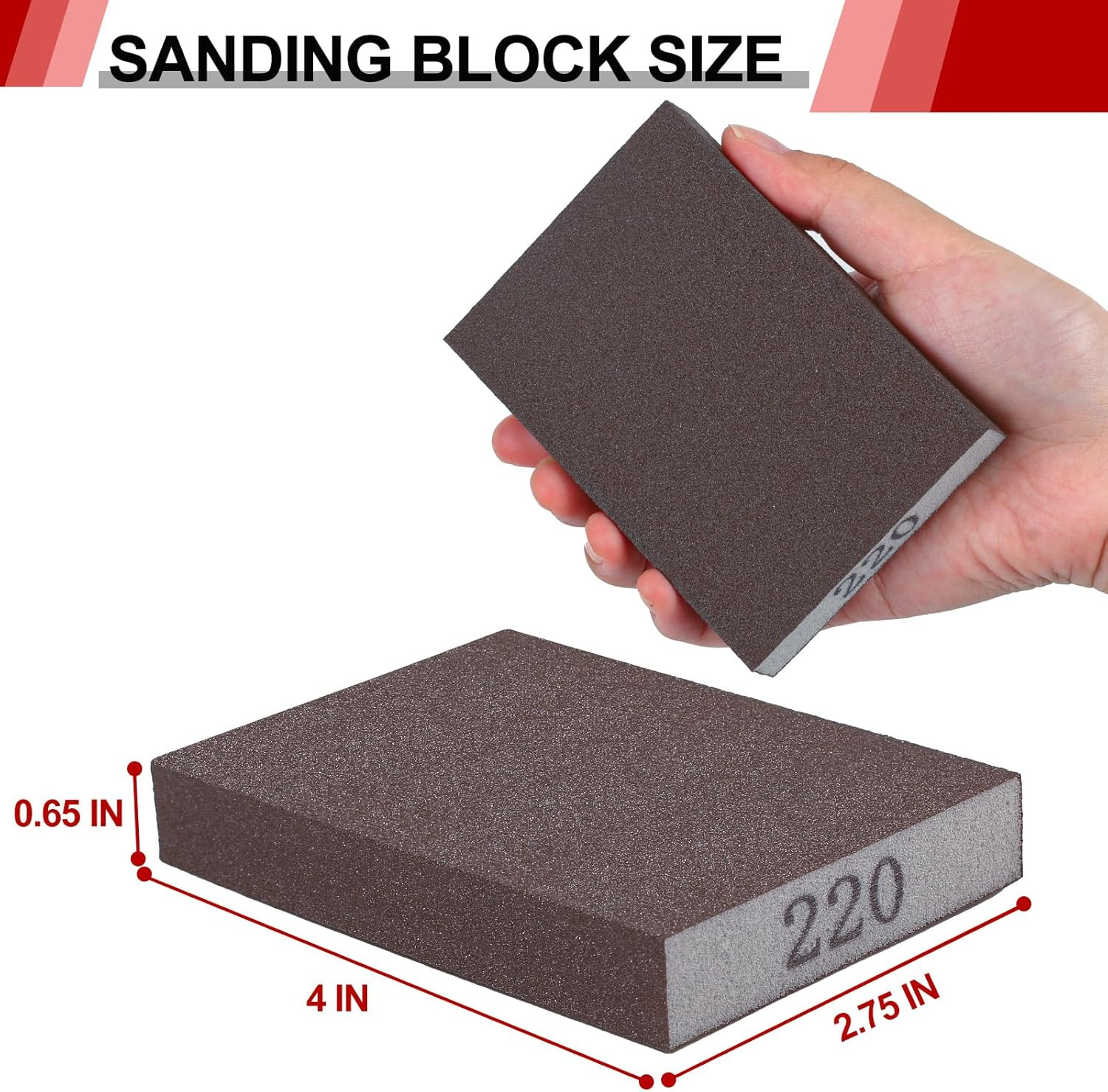 8 Pack Sanding Sponge Blocks, Assorted Grits for Wood, Metal & Drywall