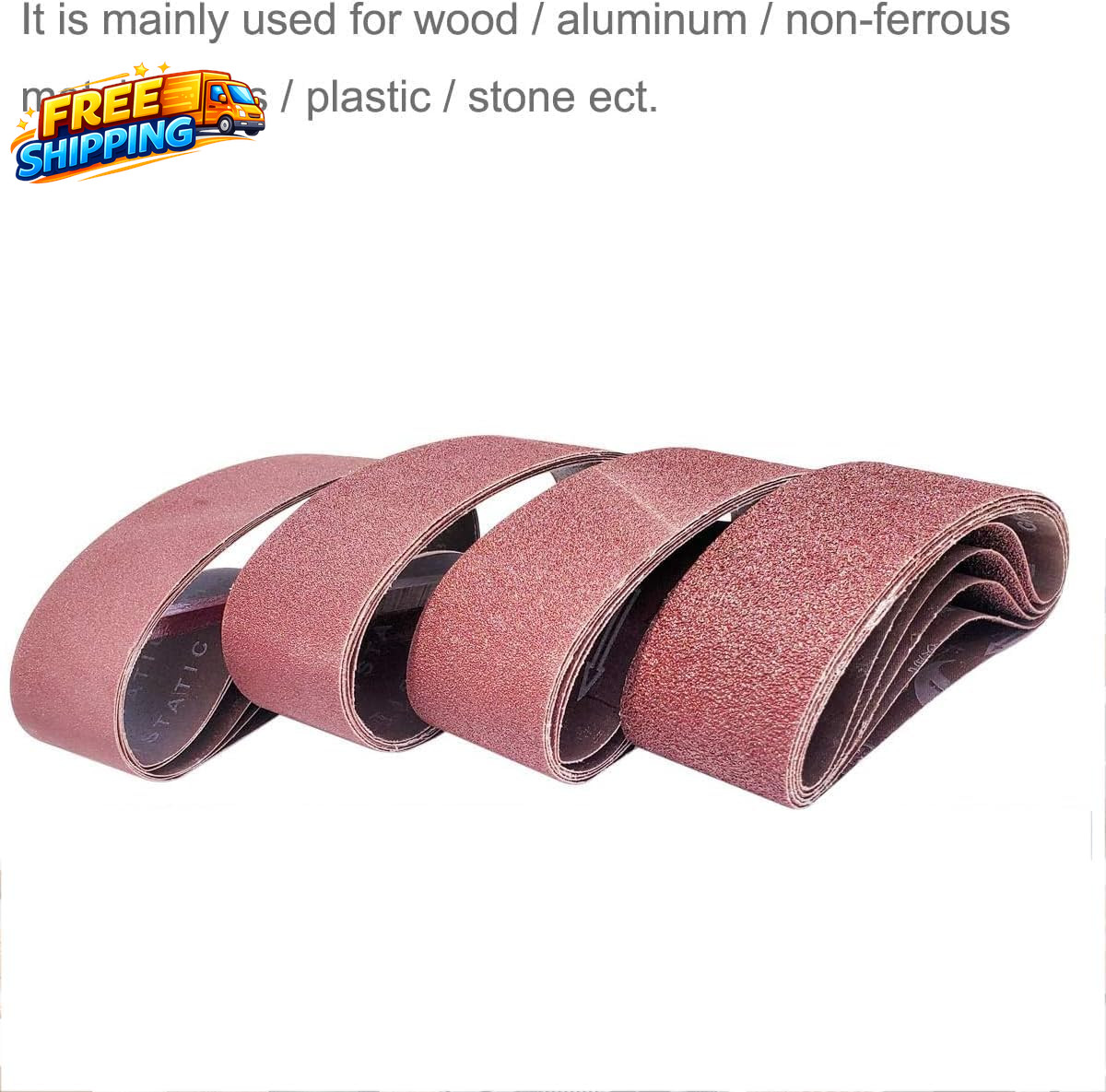 20 PCS 3 Inch X 21 Inch Abrasive Sanding Belts – 5 Each of 40 80 120 240 Grit
