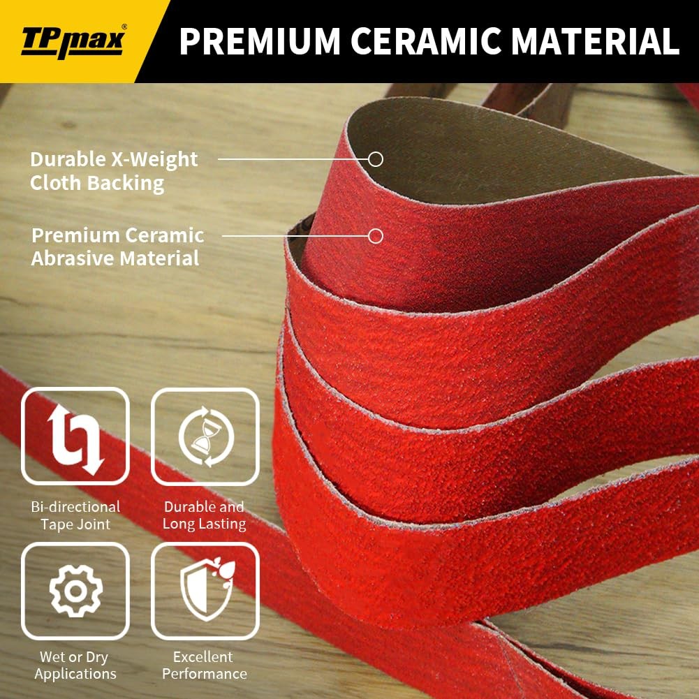 1×30 in Ceramic Sanding Belts 40/60/80/120 Grits for Knife Making & Woodworking