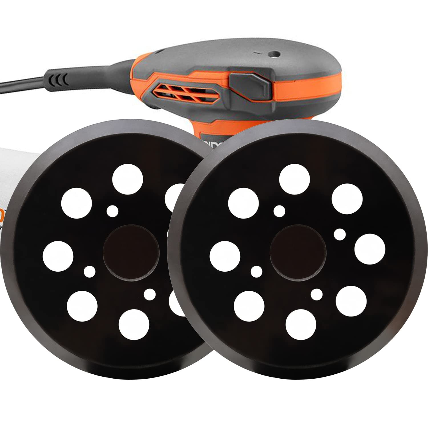 2 Pack 5 Inch 8 Hole Hook and Loop Sander Pad for Ridgid R2600, R2601 5″ Rand…