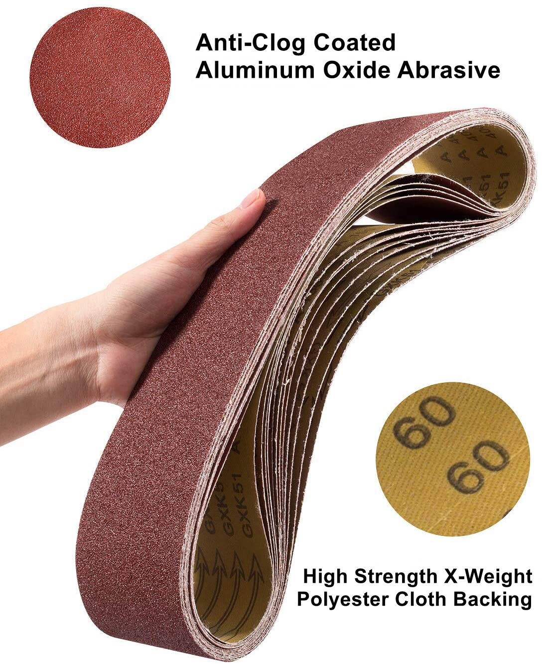 22x Sanding Belts 4 x36 in Sander Belt 6 in PSA Self Adhesive Discs 80-400 Grit