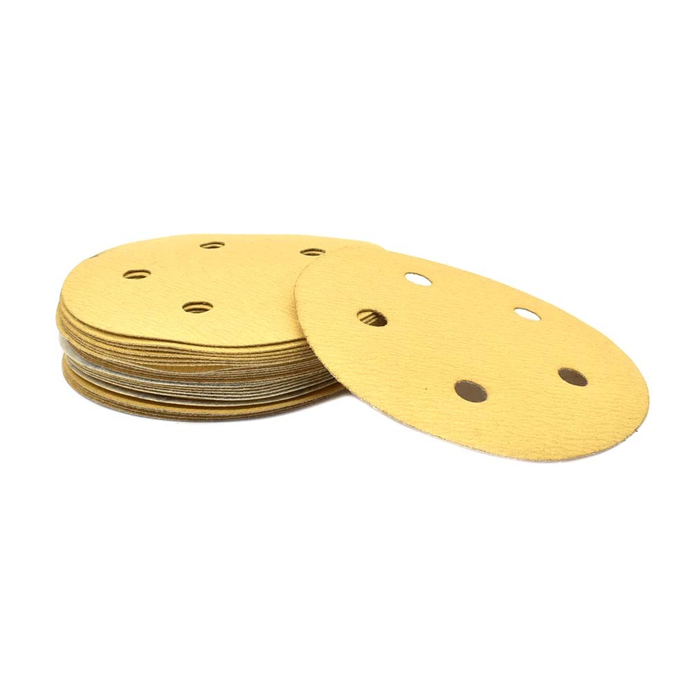 240 Grit 5″ Dia 5-Hole Hook & Loop Sanding Paper 25PK (Ceramic Aluminum Oxide)