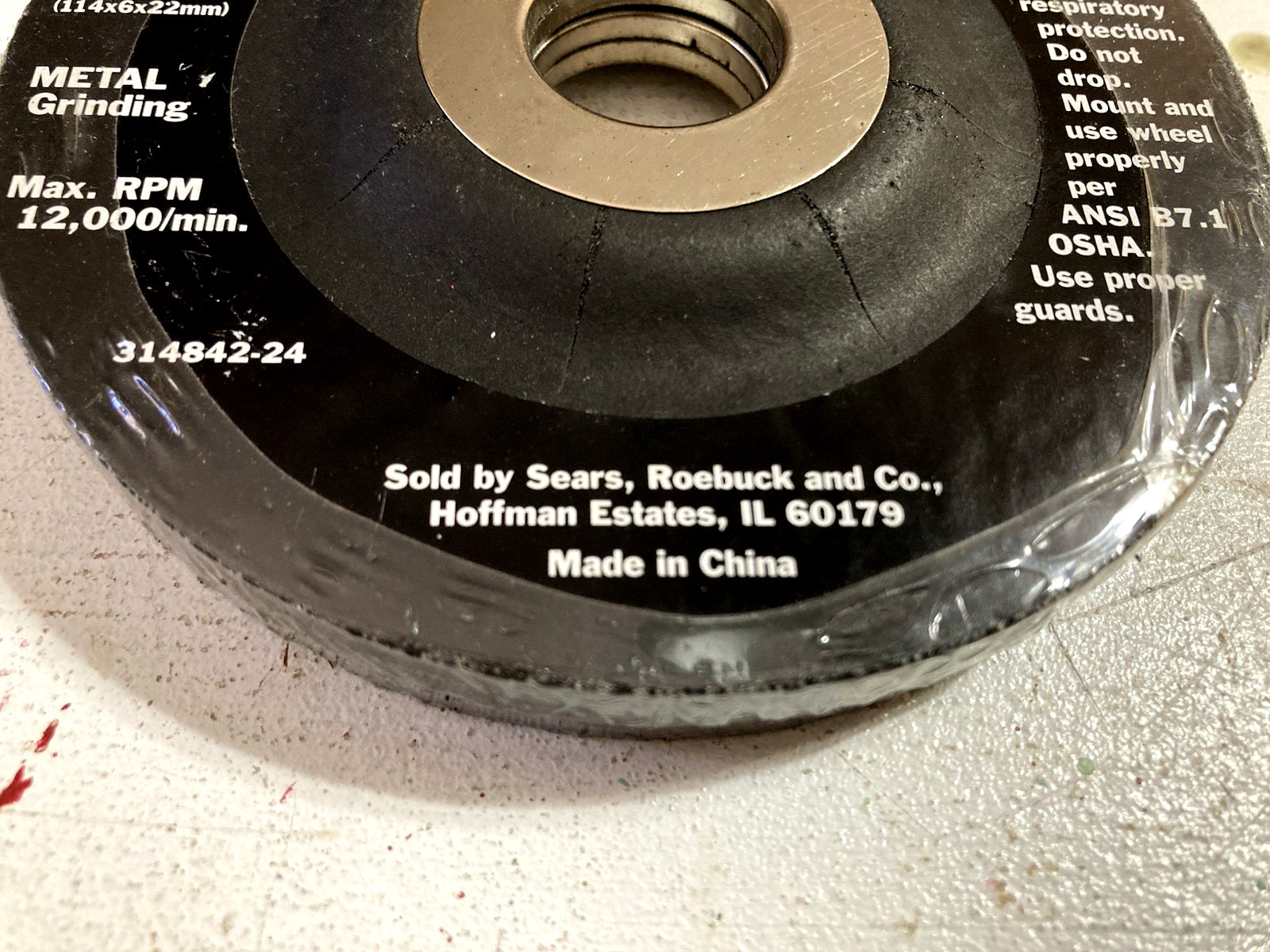 Pk 2 Sears Craftsman 314842-24 Metal Grinding Wheels 24 grit 4 1/2 x1/4x 7/8 in.