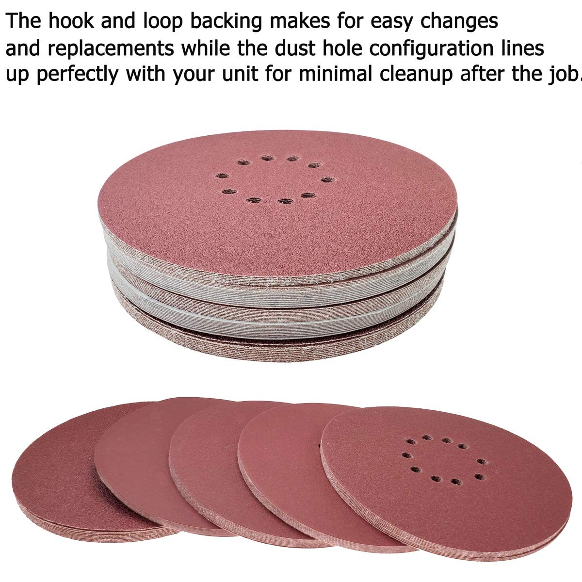 50 PCS 9-Inch 10-Hole Hook-and-Loop Sanding Discs for Drywall Sander -10 Pack…