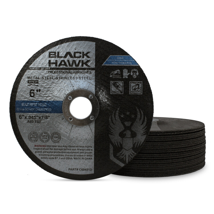 100 Pack – 6″ x .045″ x 7/8″ Depressed Center Cut-Off Wheel T27 Cutting Discs