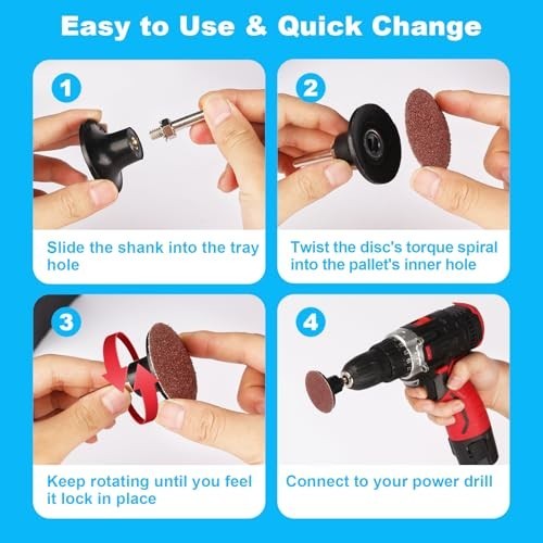 108Pcs 2″ Sanding Discs Set – Quick Change, Die Grinder Accessories for Rust & P