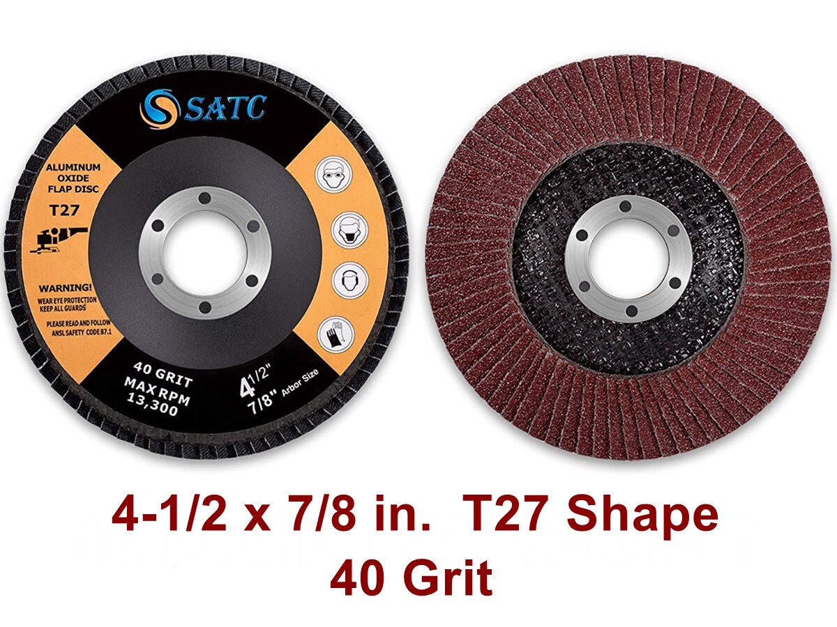60PCS 40 Grit 4-1/2″ Flap Sanding Disc 4.5 Angle Grinder Grinding Wheel Abrasive