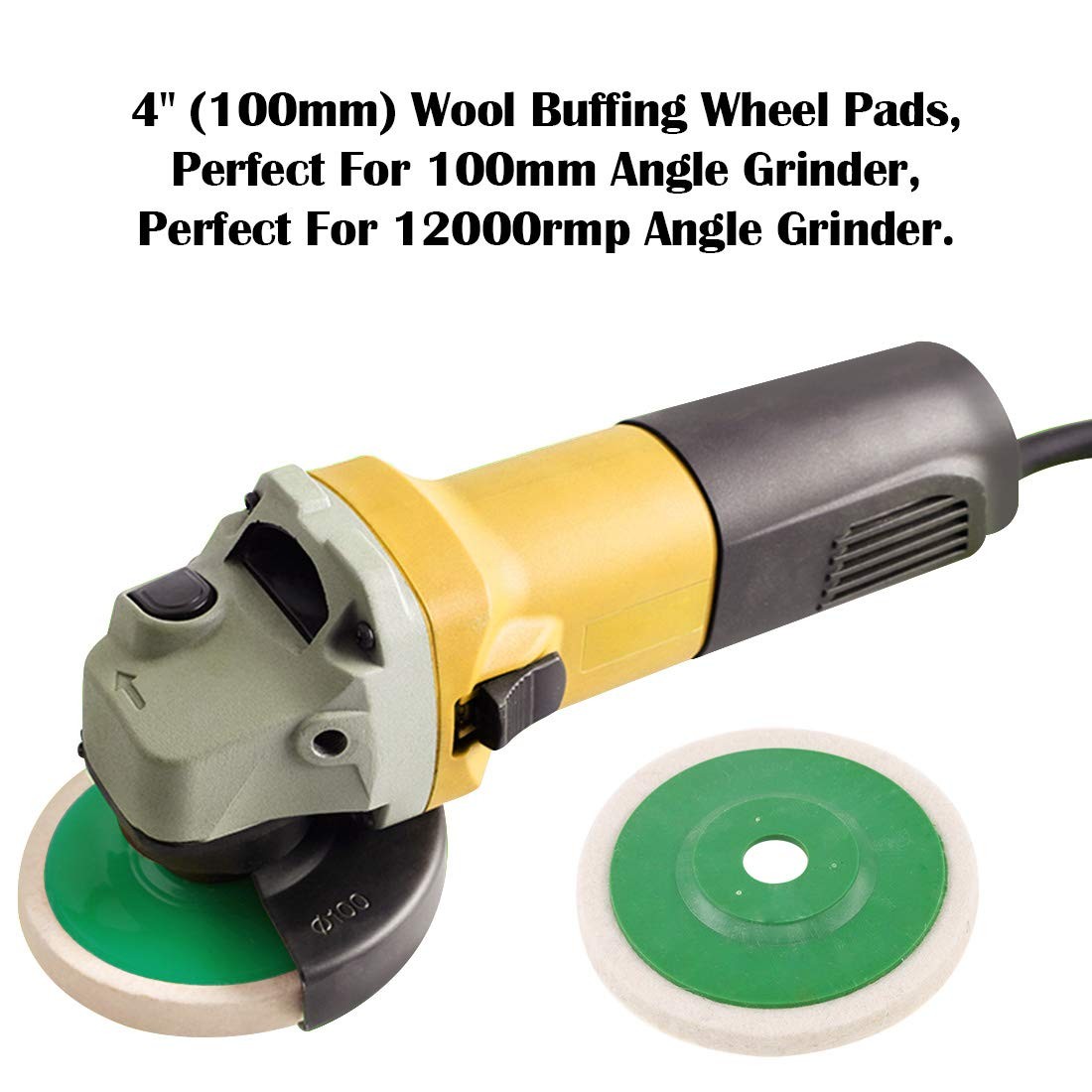 10 Pcs 4 Inch Wool Felt Polishing Wheel Discs for Metal Aluminum Stainless Steel