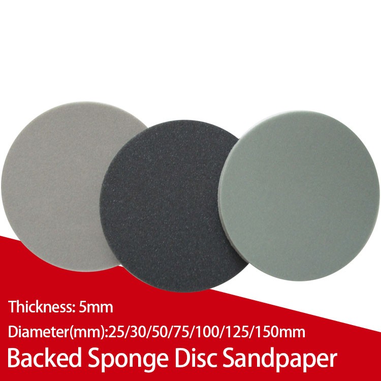 Backed Sponge Disc Sandpaper Grinding &Polishing 5mm Dia:25/30/50/75/100/125/150