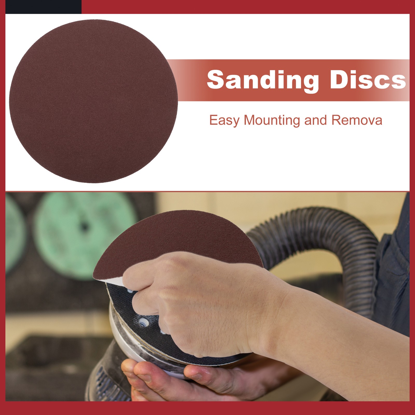 Universal 12″ Sanding Discs Round Hook and Loop Sandpaper 60 Grits Pack of 10